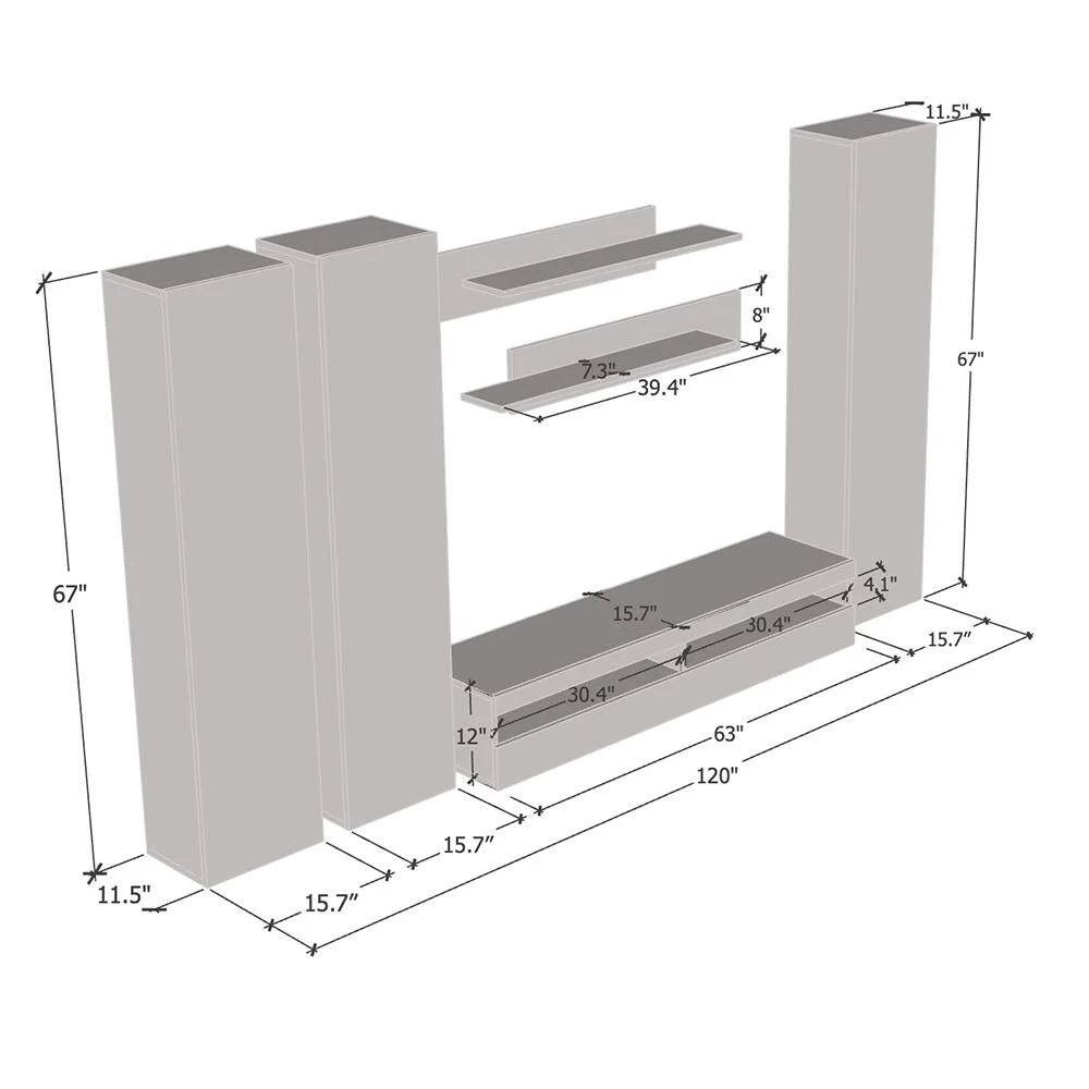 Black Wall Mounted Floating Entertainment Center T51863