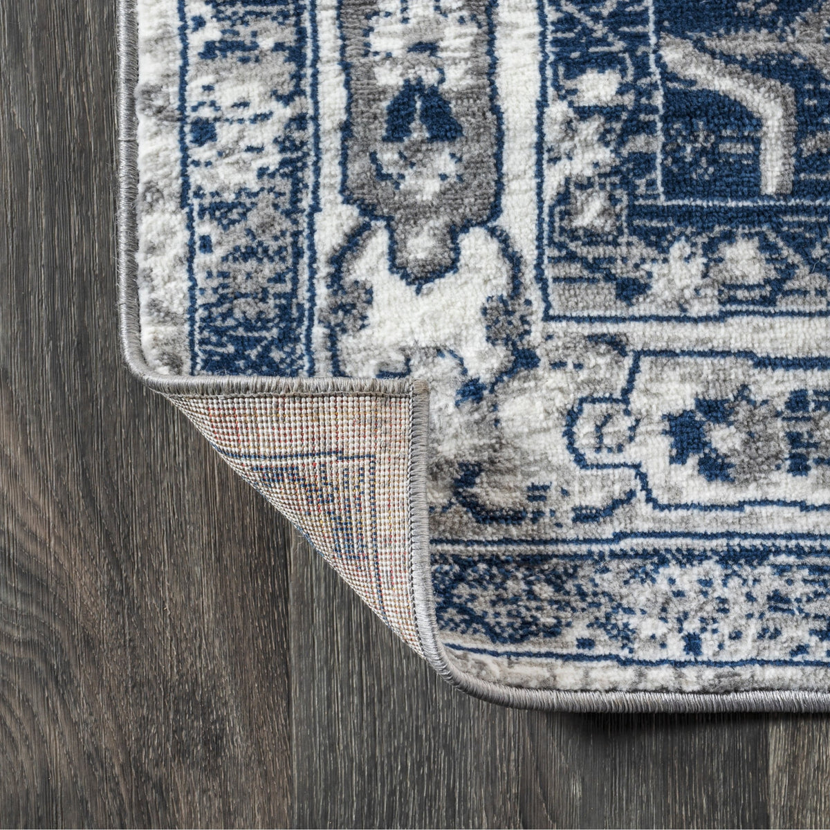 Light Grey/Navy 4 ft. x 6 ft. Area Rug A6666