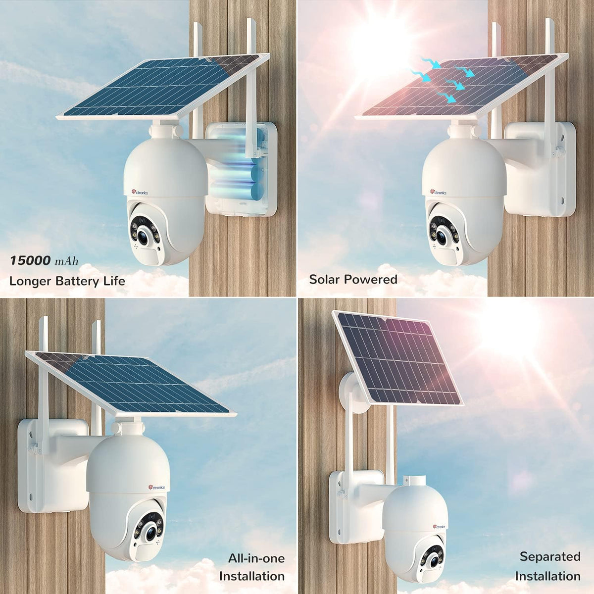 Wireless WiFi Solar Security Camera 1080P Color Night Vision X315945