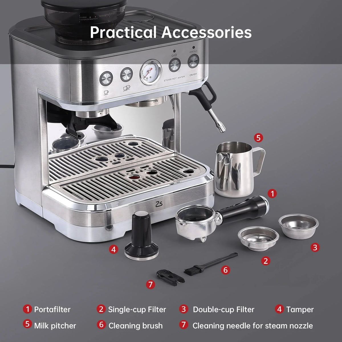 15 Bar Stainless Steel Espresso Machine E759