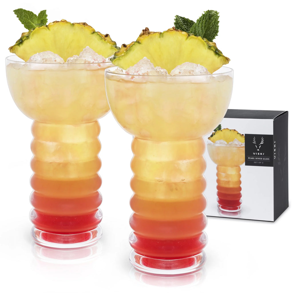 Crystal Tiki Cocktail Glasses Y453