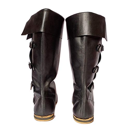 Medieval Leather Boots 4 Buckle Long Boot A34775