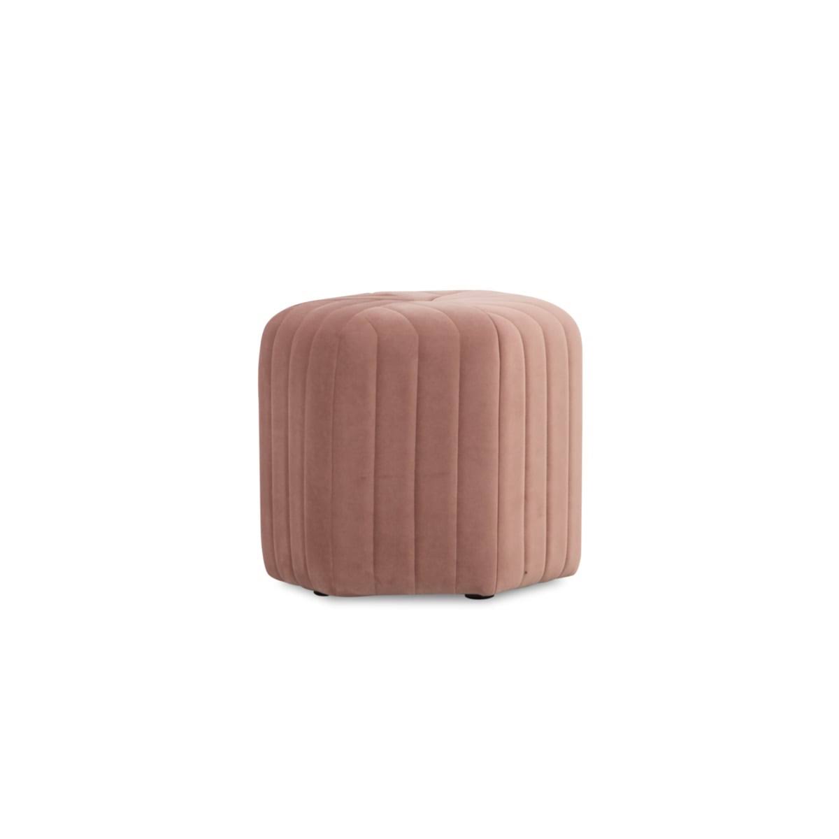 Dusty Rose Velvet Pouf Q929874