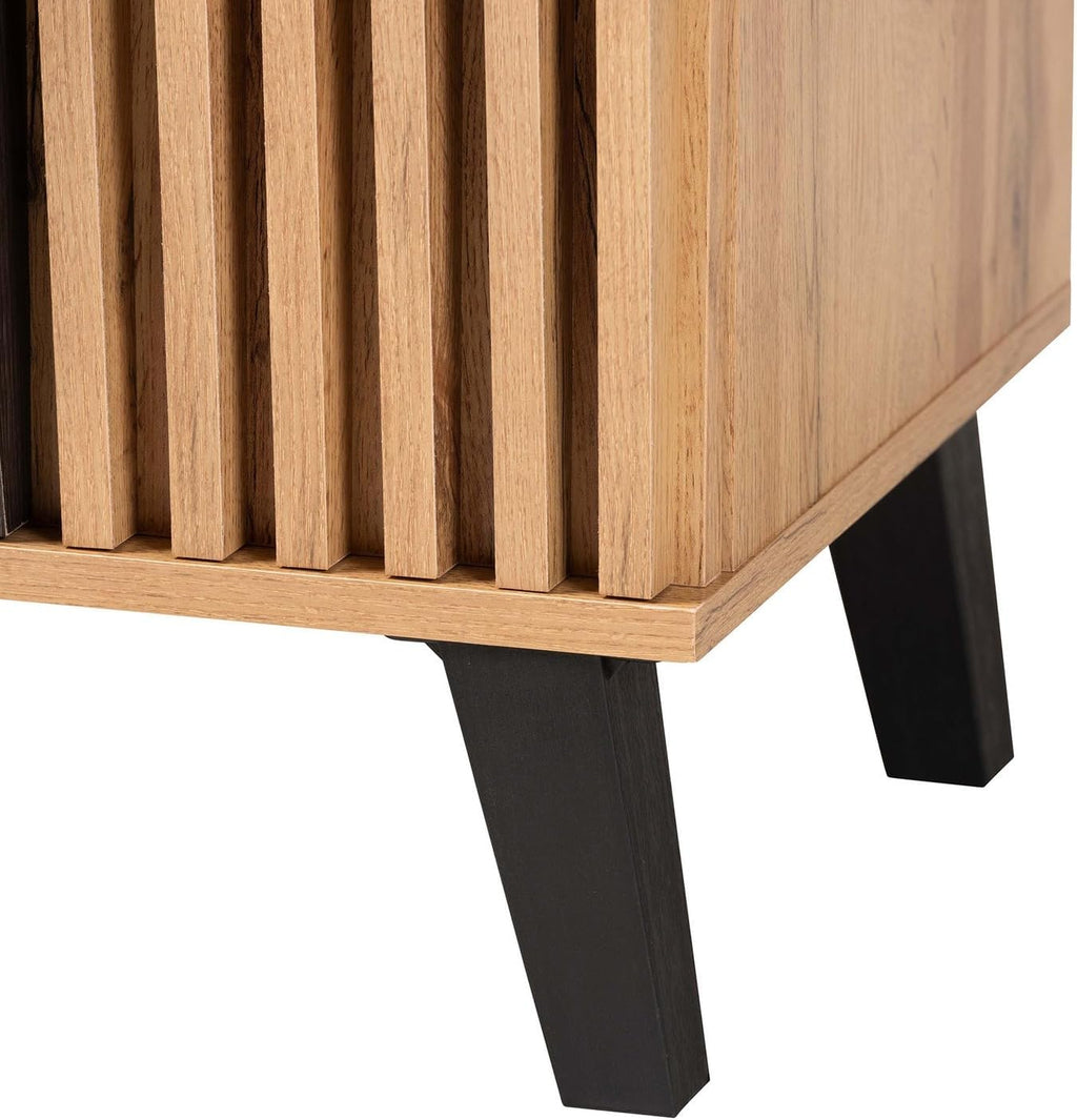 Espresso and Brown Wood 2-Door Storage Cabinet T225669