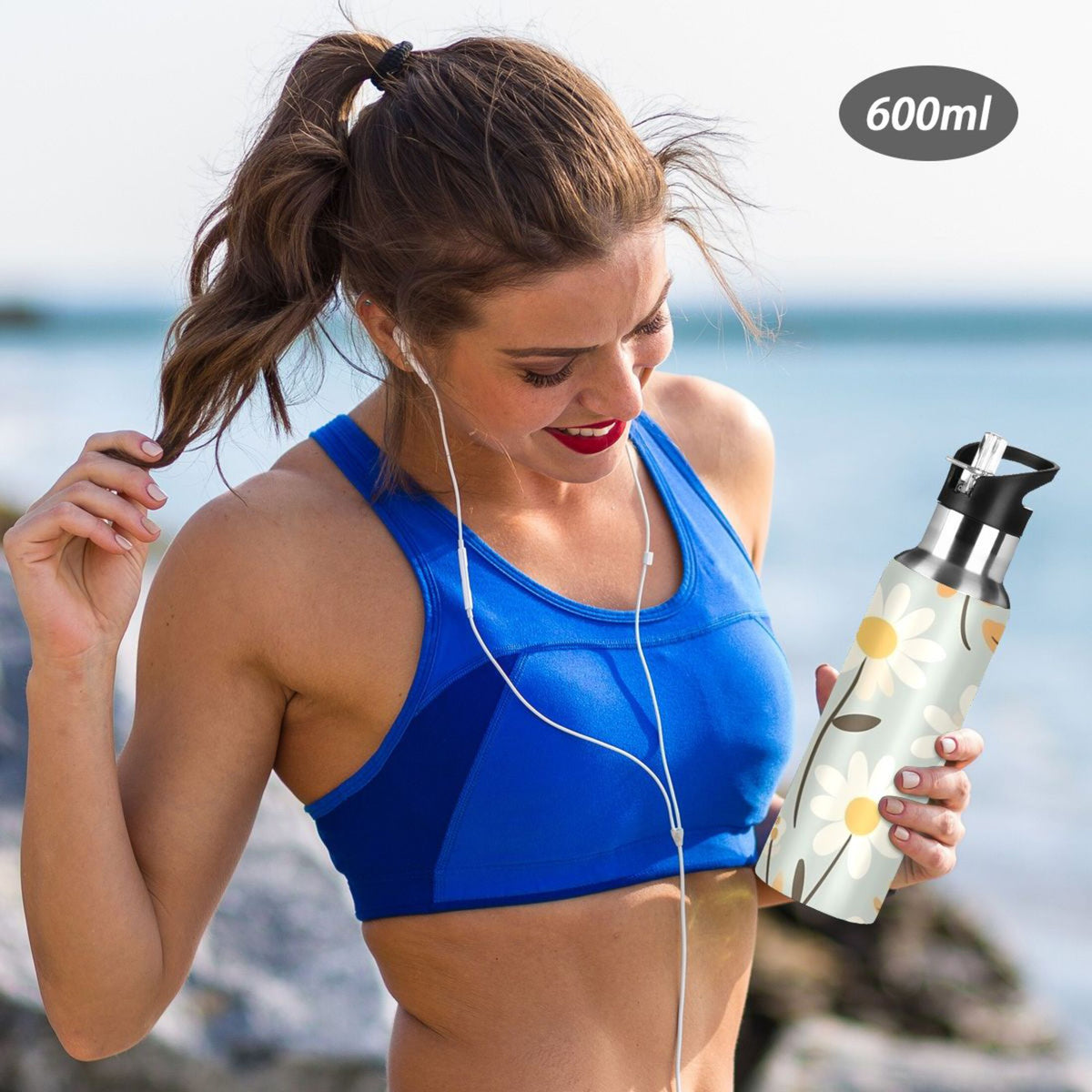 20 oz Insulated Stainless Steel Water Bottle with Straw Lid D916148