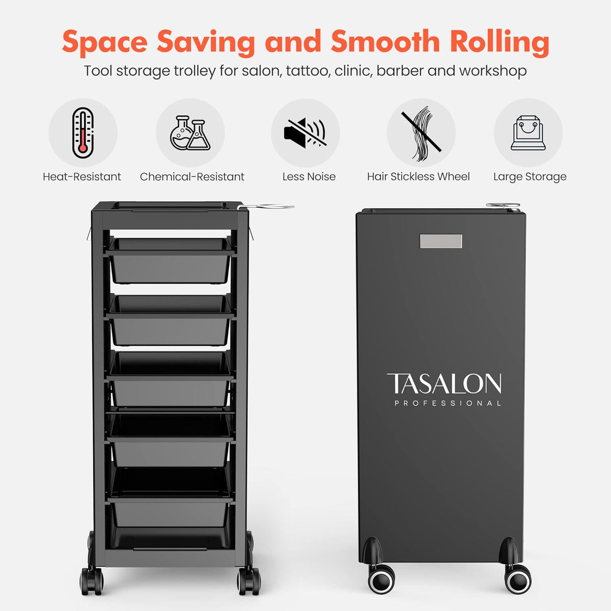 Salon Trolley Cart with 5 Trays Y813201