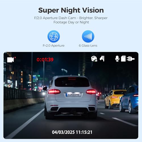 Dual Dash Cam Front and Rear with 64GB Card K755