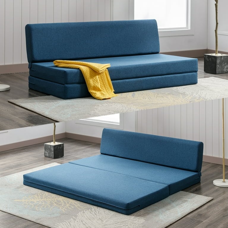 Blue Folding Sofa Bed Q4083
