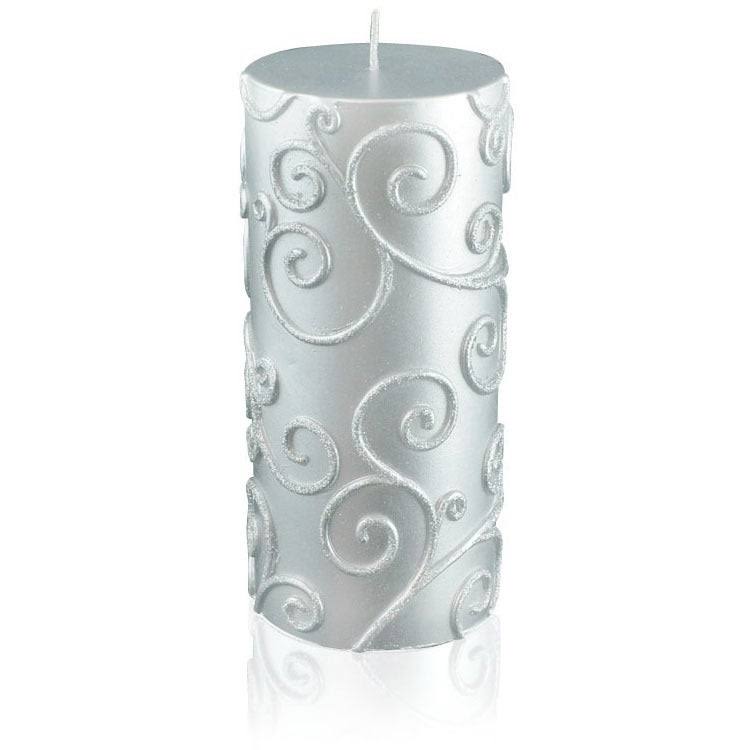 Purple Scroll Pillar Candle 12Pcs T638