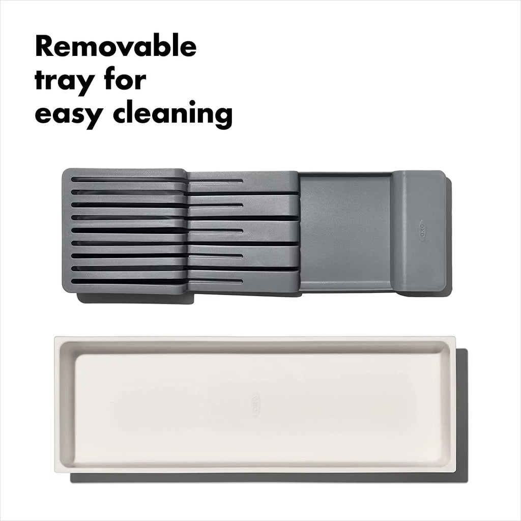 Compact Knife Drawer Organizer White G409