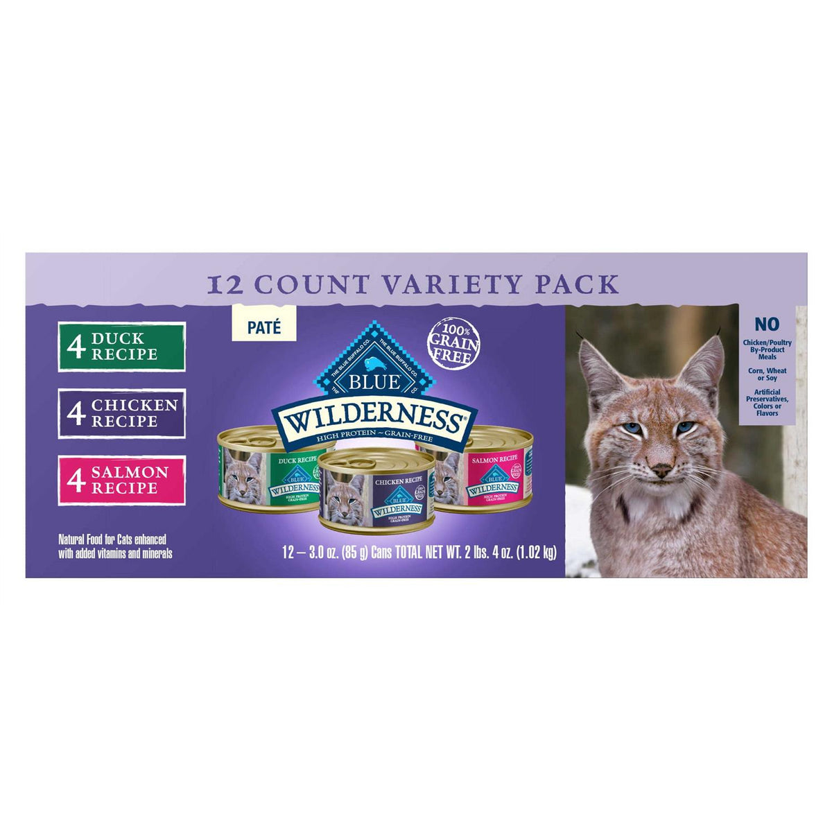 Blue Buffalo Wilderness Pate Variety Pack Wet Cat Food Y298