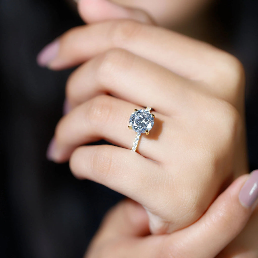 14K Yellow Gold Moissanite Solitaire Engagement Ring C114848