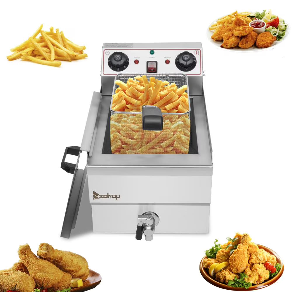 12.5QT Electric Stainless Steel Countertop Deep Fryer Z942495