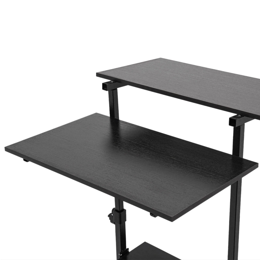 Black Adjustable Mobile Standing Desk S633