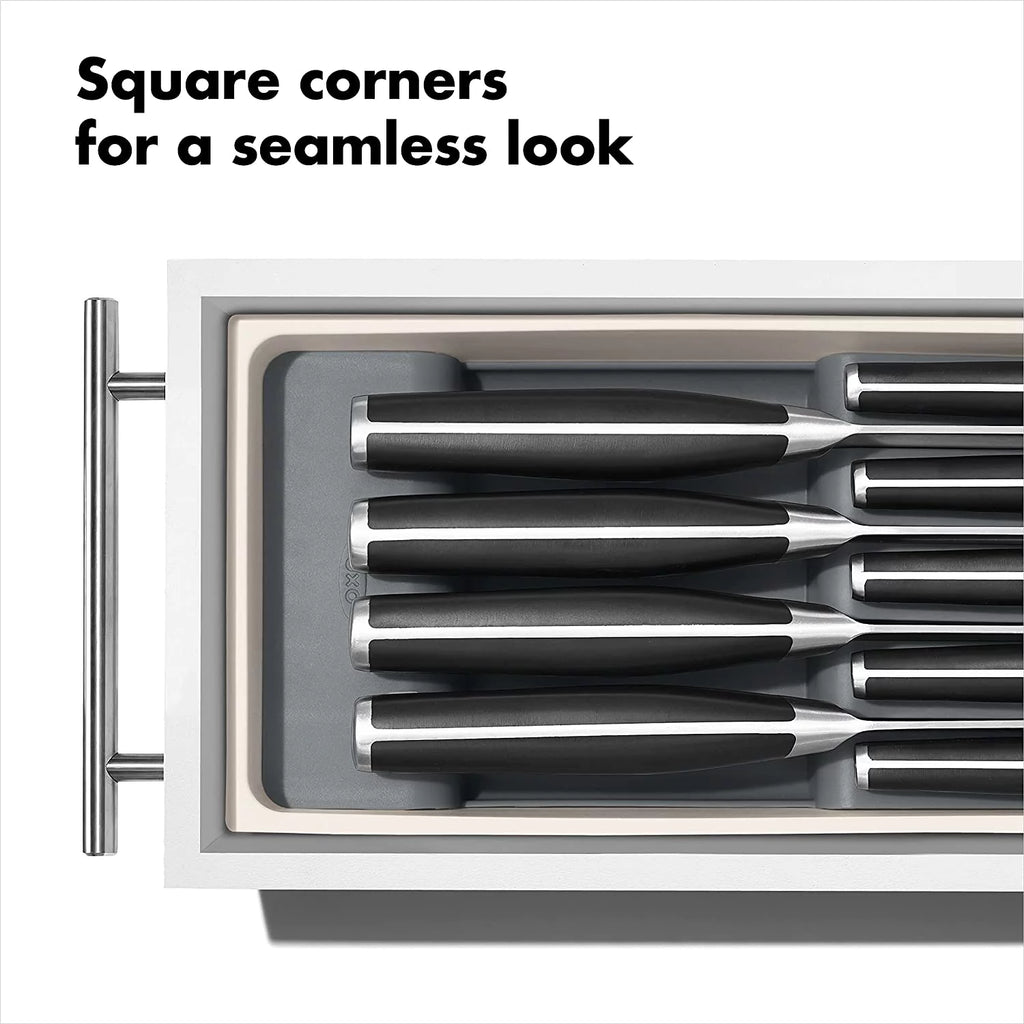 Compact Knife Drawer Organizer White G409