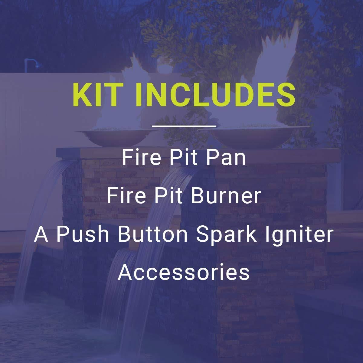 24x22 Round Stainless Steel Flat Pan with Spark Ignition Kit Natural Gas H578