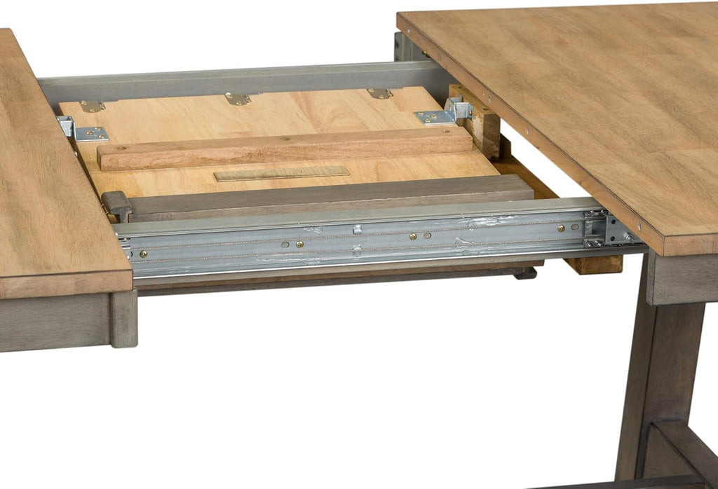 Gray 7 Piece Trestle Table Set O809150
