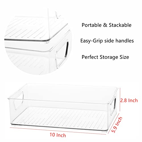 2 Pack Clear Plastic Stackable Storage Bin L220