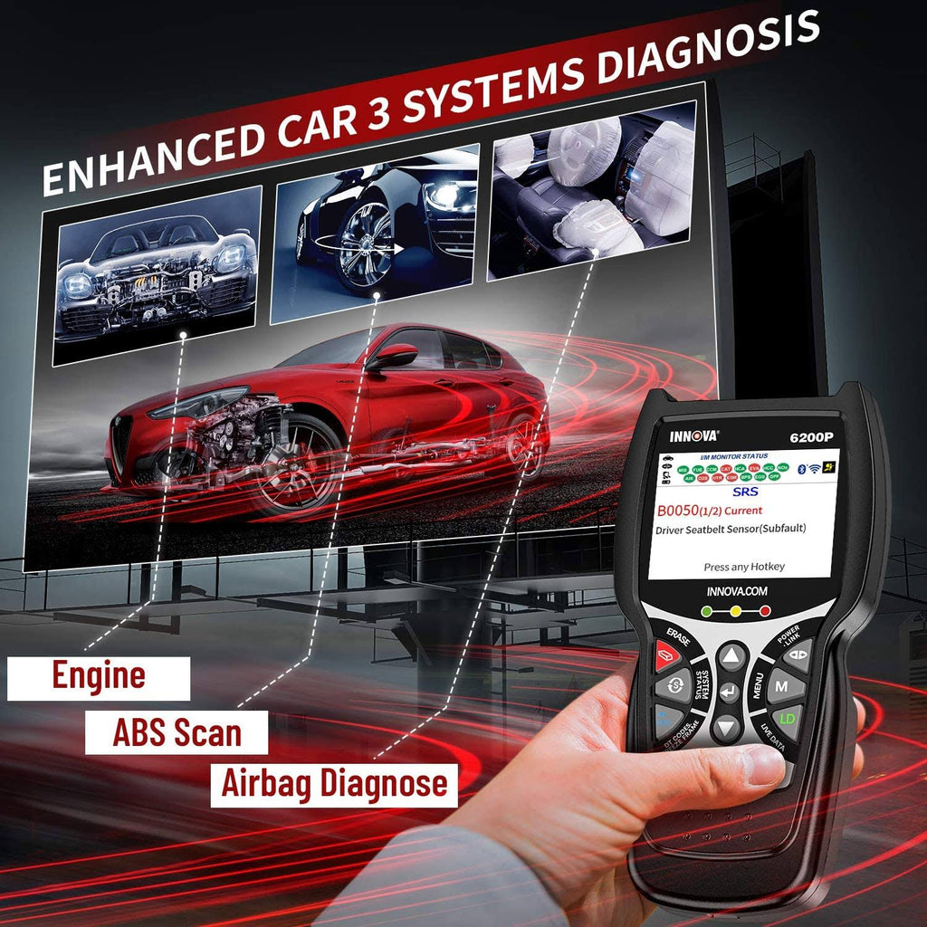 ABS Srs OBD2 Scanner Code Reader with Battery Reset Oil Light Reset X316074