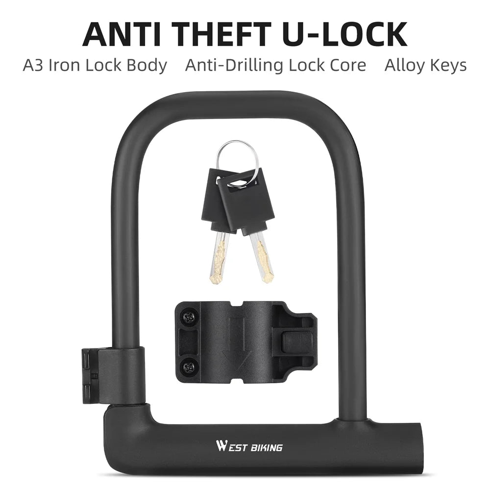 Heavy Duty U Lock with 2 Keys & Lock Holder G10966