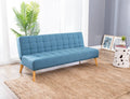 Blue Tufted Fabric Convertible Sofa Futon J6155