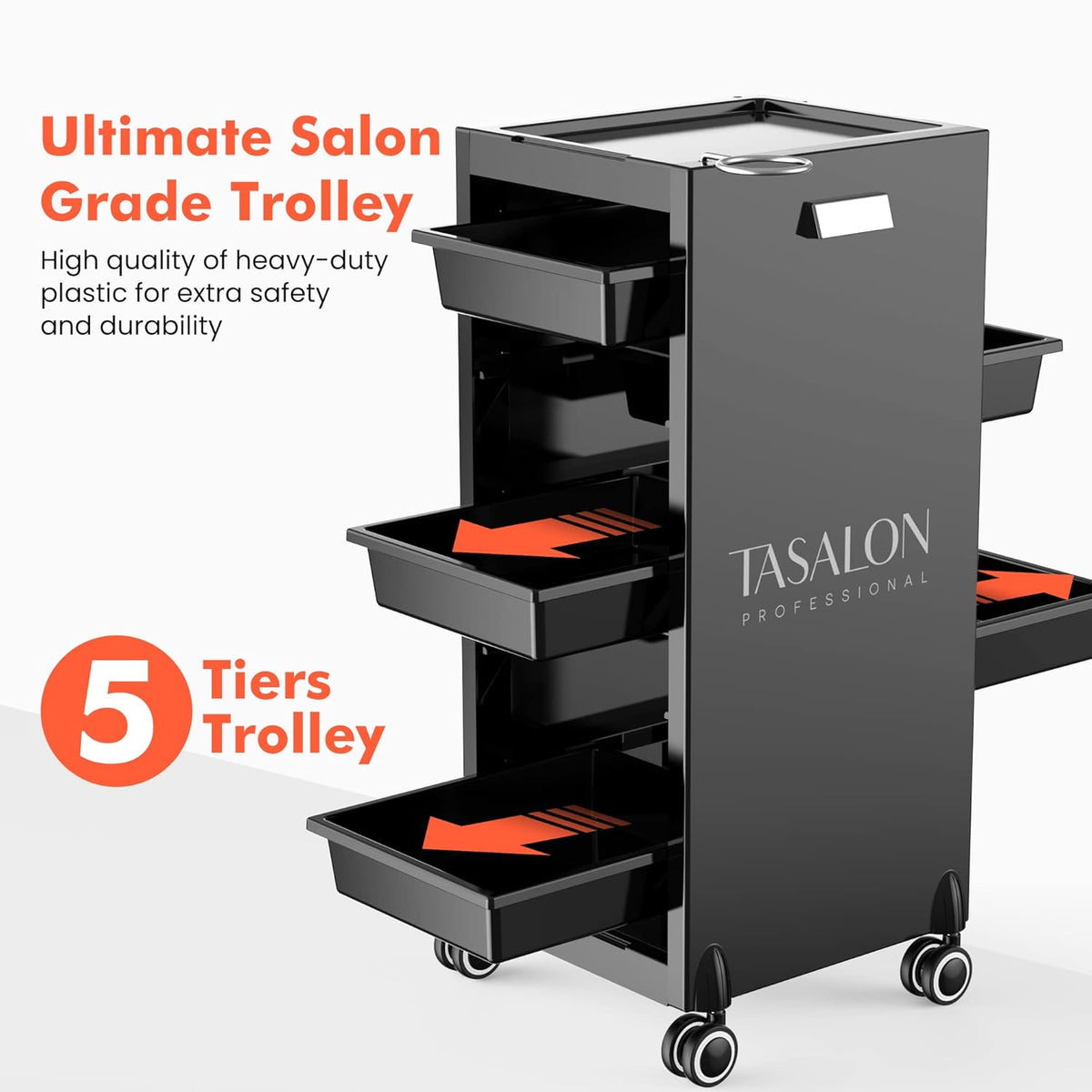 Salon Trolley Cart with 5 Trays Y813201