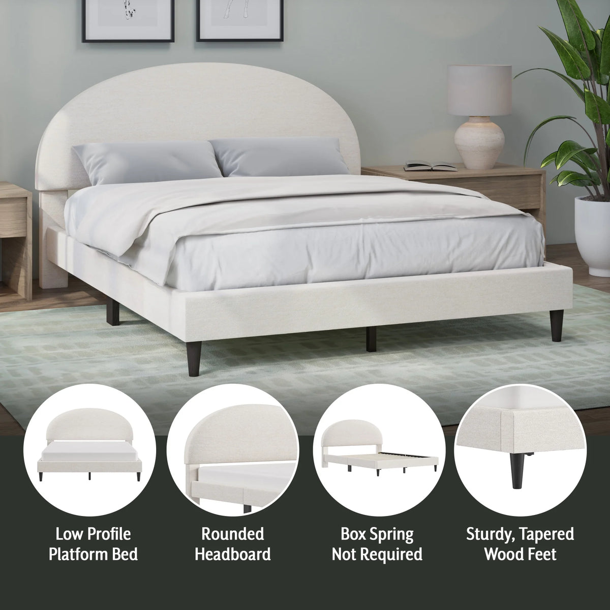 Queen Upholstered Platform Bed L7957