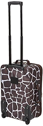 Expandable Softside Upright Luggage Set, Black and White, 2-Piece (14/19) B3202
