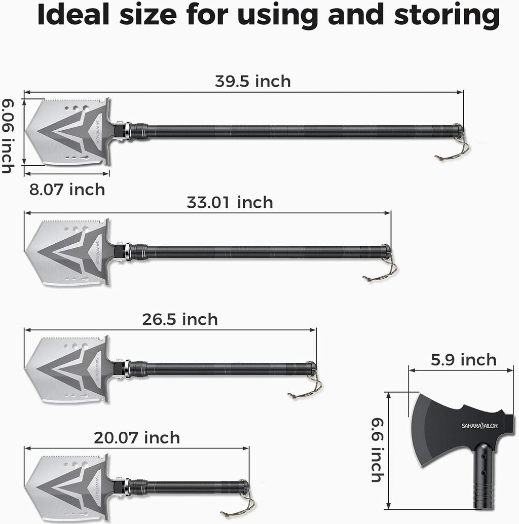 High Carbon Steel Tactical Shovel with Axe L44940