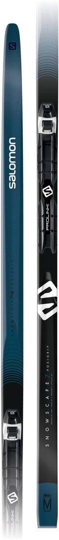 Black/Blue Cross-Country Skis with Bindings H697