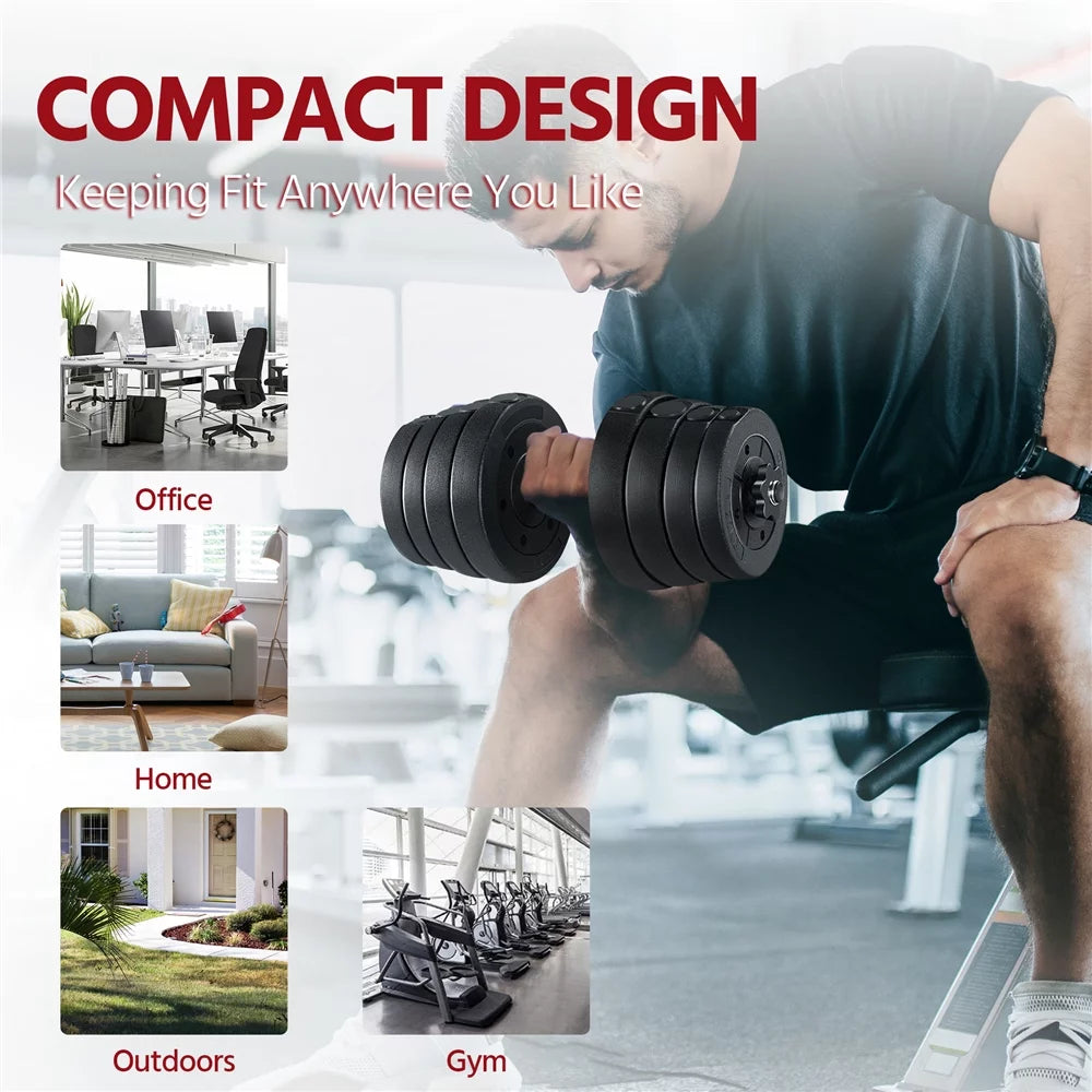 66 Lb. Adjustable Dumbbell Set Black F43546