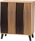 Espresso and Brown Wood 2-Door Storage Cabinet T225669