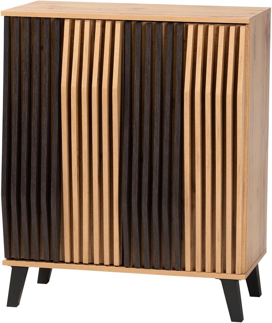 Espresso and Brown Wood 2-Door Storage Cabinet T225669