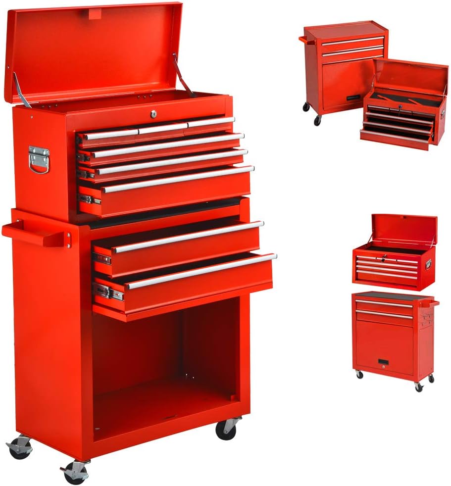 Orange 5 Drawer Rolling Tool Chest with Lock M9308