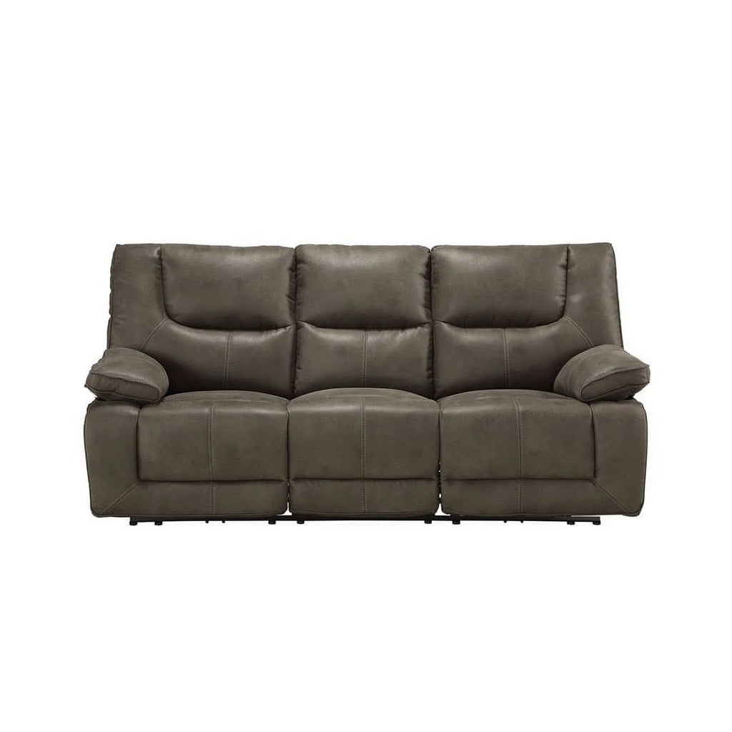 Gray Leather-Aire Power Reclining Sofa D57999