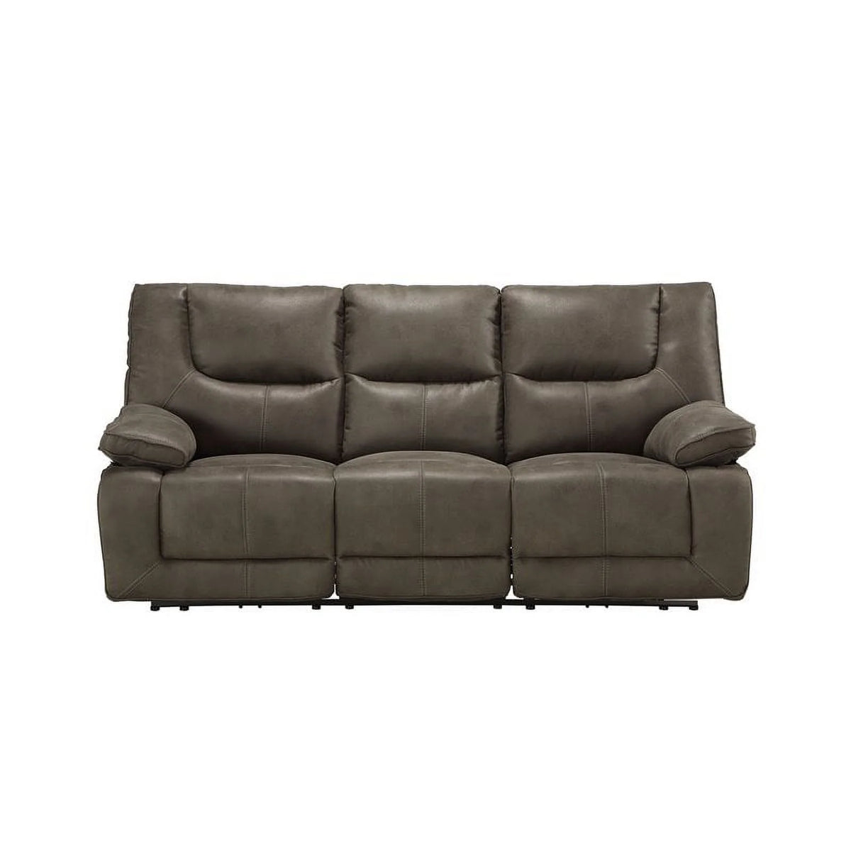 Gray Leather-Aire Power Reclining Sofa D57999