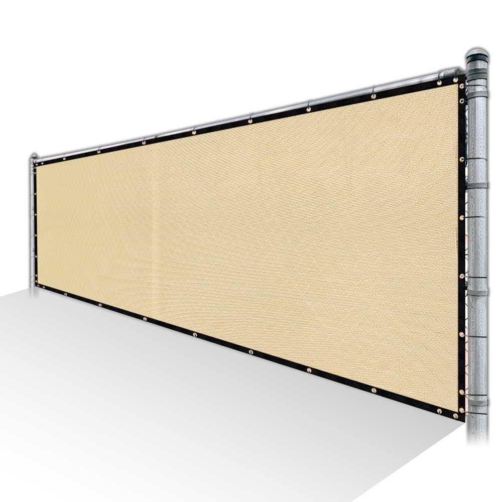 Beige Privacy Fence Screen Mesh with Reinforced Grommets N63424