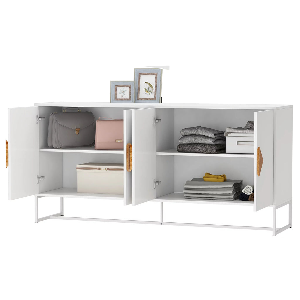 White Storage Sideboard Cabinet with 4 Doors A3188