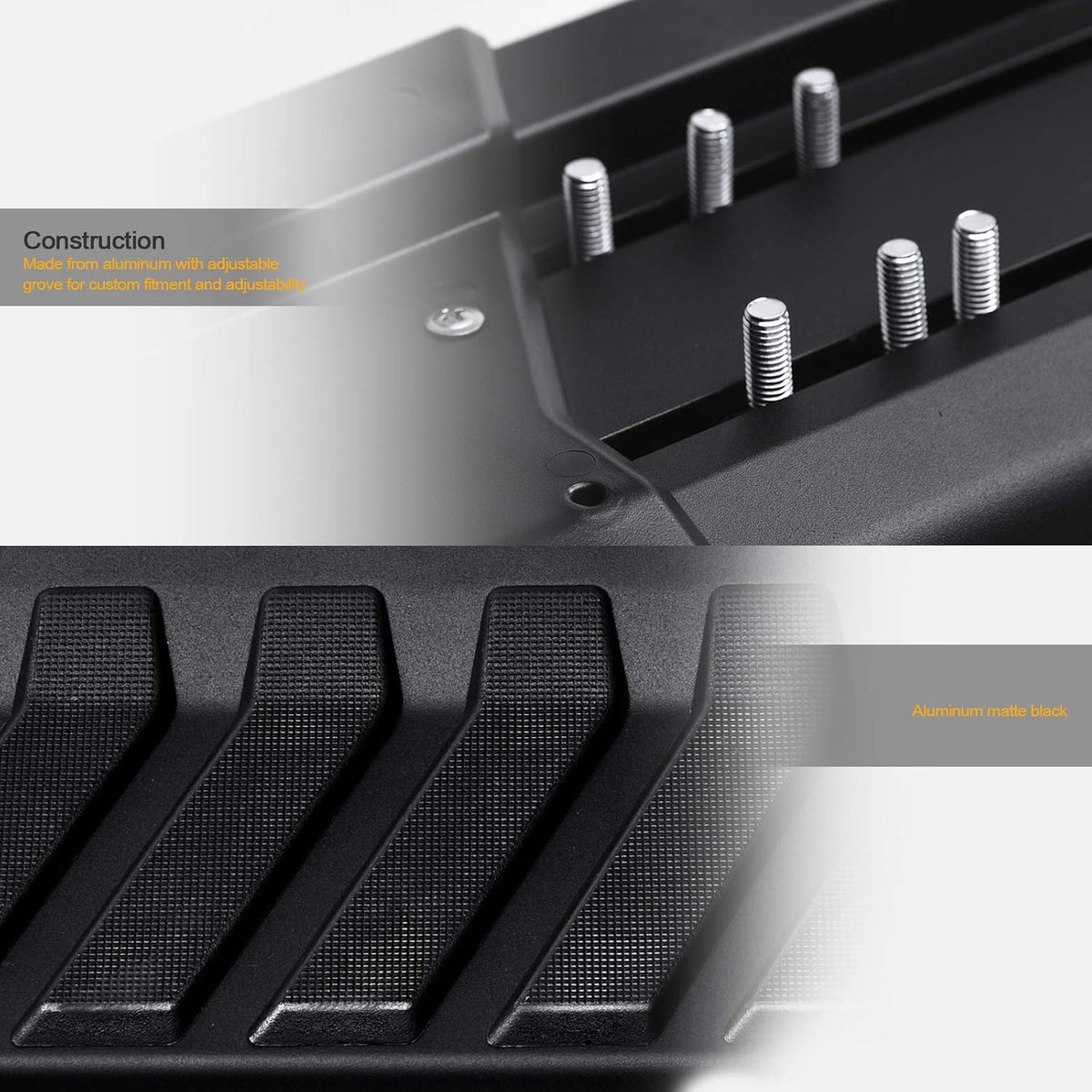 Aluminum Running Boards Matte Black Y76953