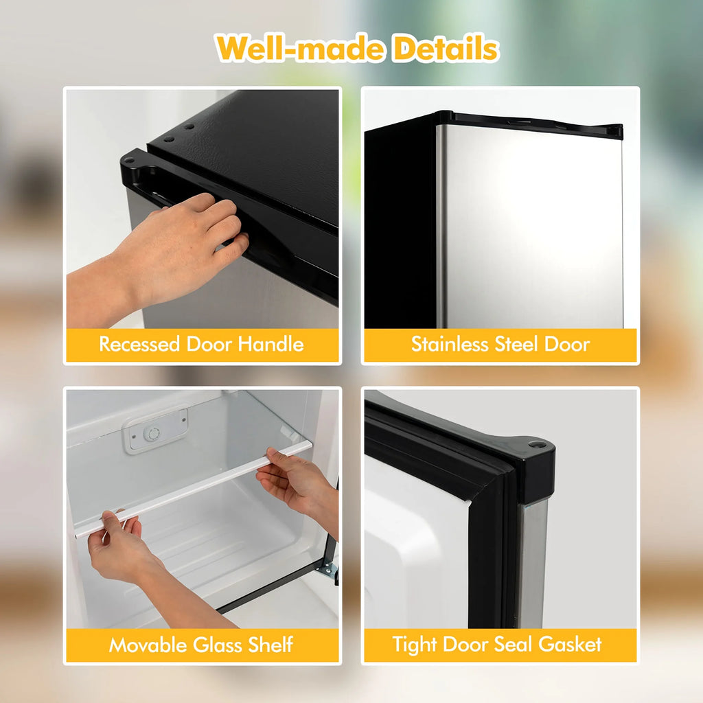 3 cu.ft. Compact Upright Freezer with Stainless Steel Door B944