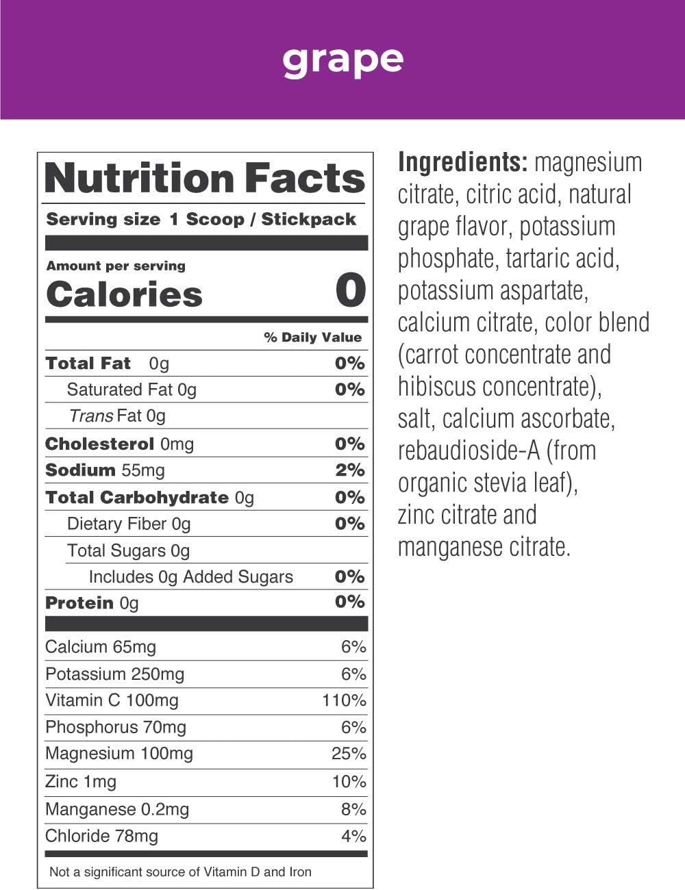 Grape Electrolyte Hydration Powder, 90 Serving Canister E37401