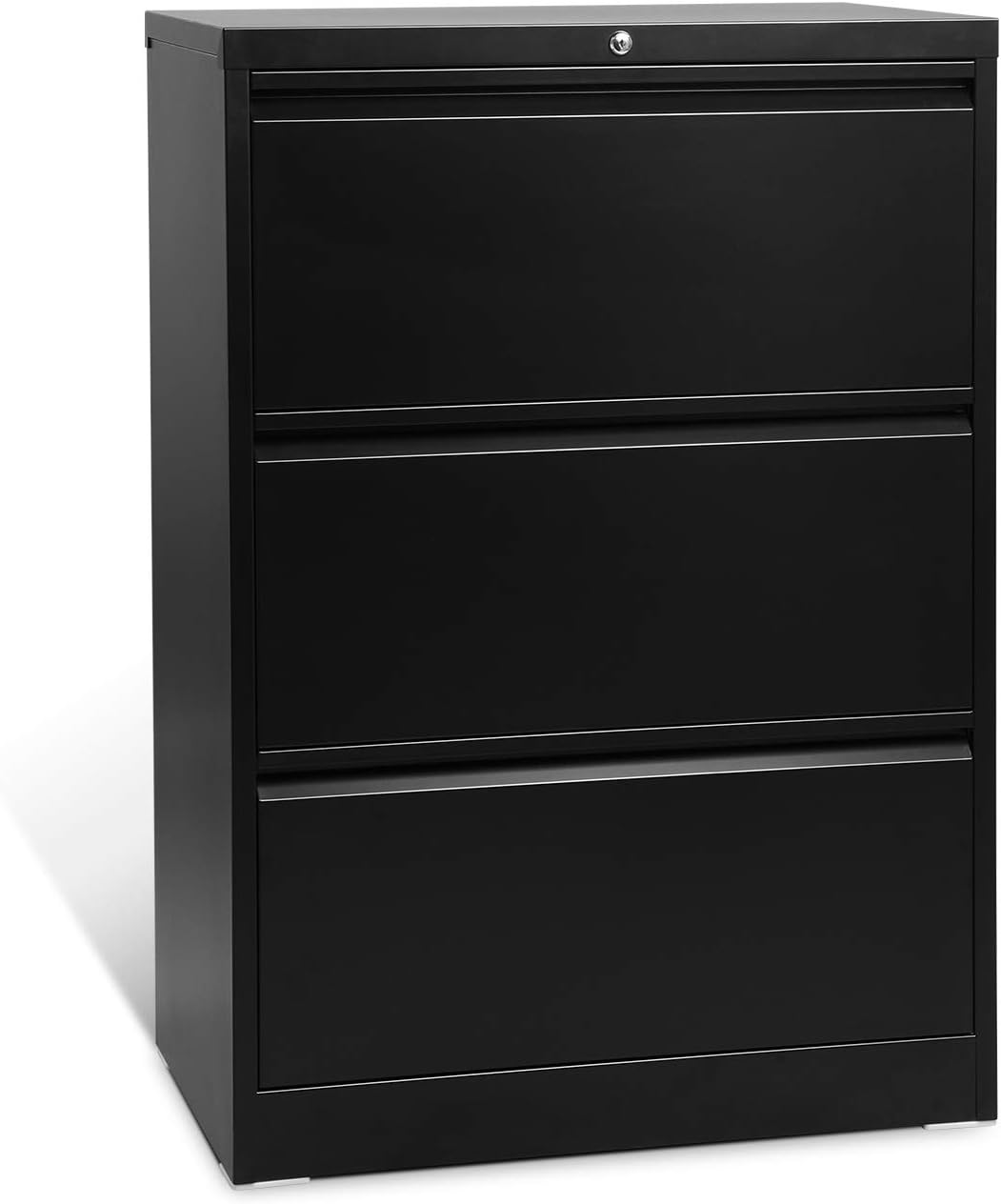2 Drawer Black Lateral File Cabinet with Lock N44560