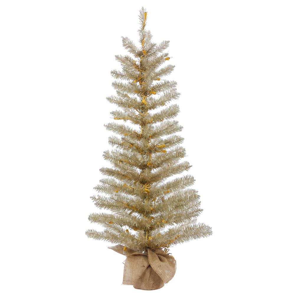 Champagne Tinsel Artificial Christmas Tree F2369