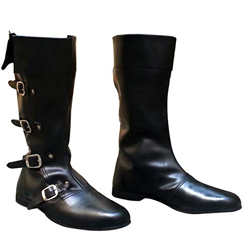 Medieval Leather Boots 4 Buckle Long Boot A34775