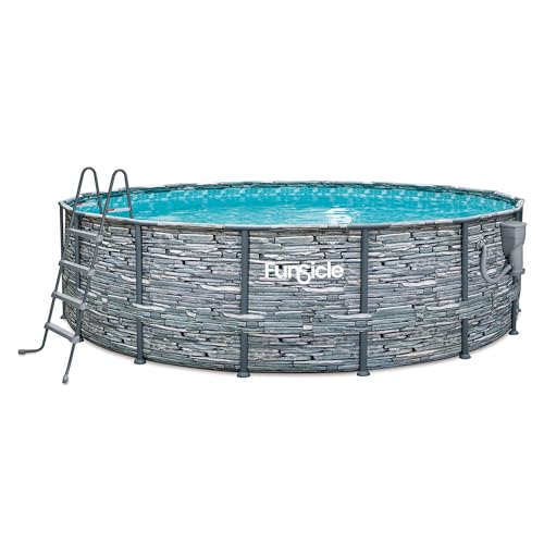 14' x 42" Round Frame Above Ground Swimming Pool Set with Filter Pump, Ladder, and Pool Cover D91007
