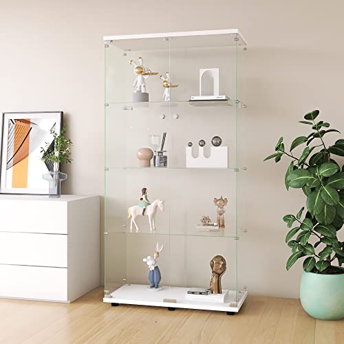 Black 4 Shelf Double Door Glass Display Cabinet A21279