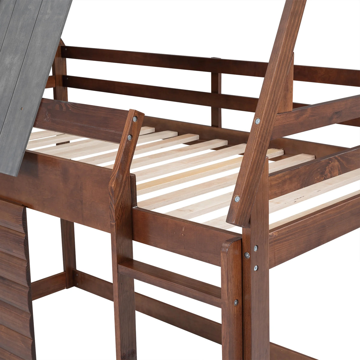 Twin over Twin Bunk Bed with Roof U674698