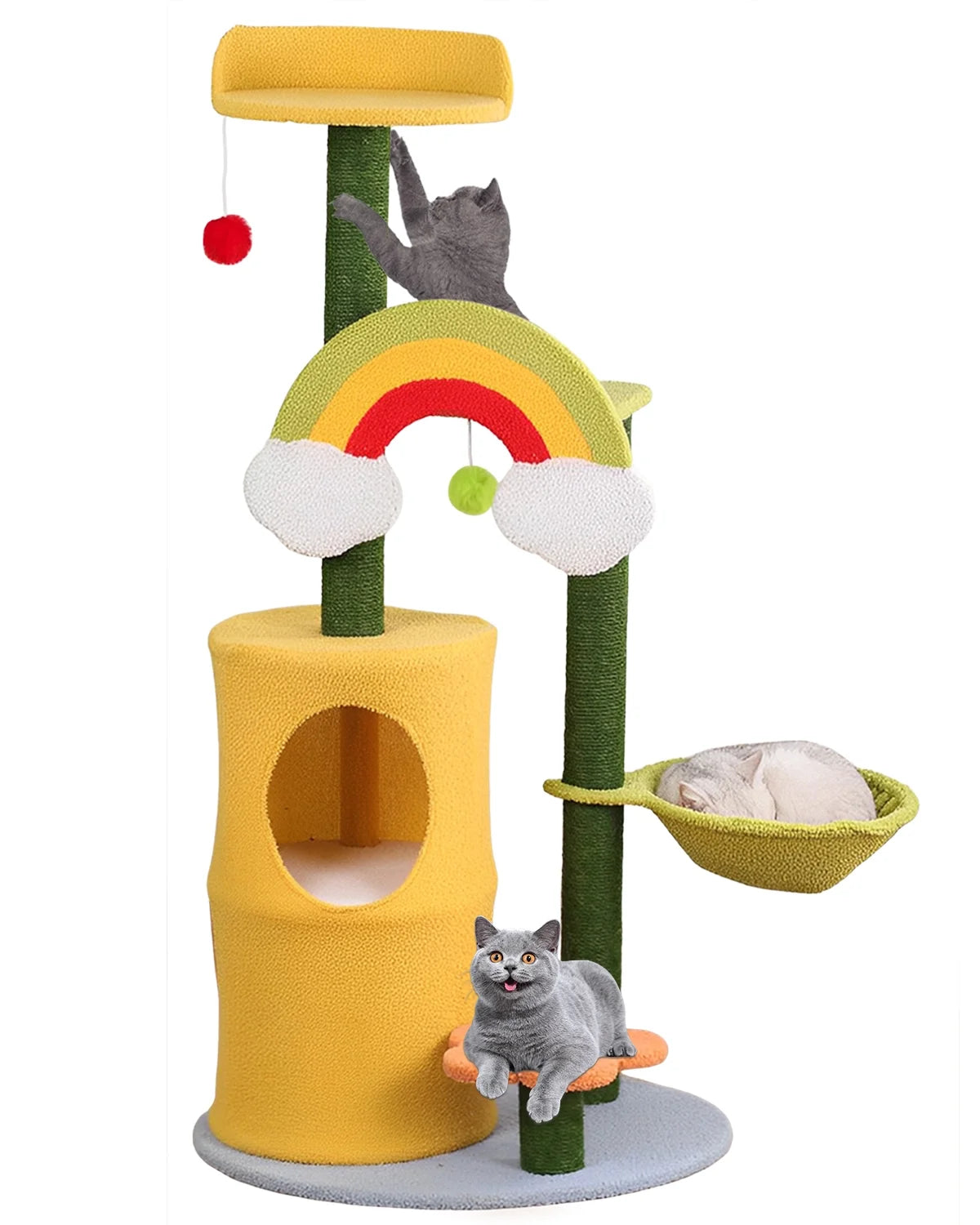 47" Cat Tree with Scratching Posts and Cat Condos H973