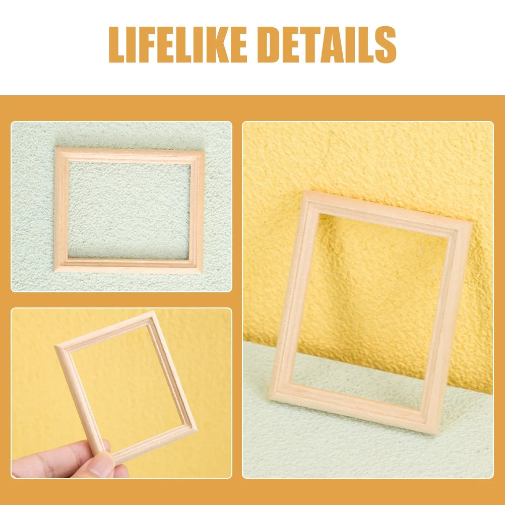 Wooden Miniature Photo Frames Dollhouse Decor J9487