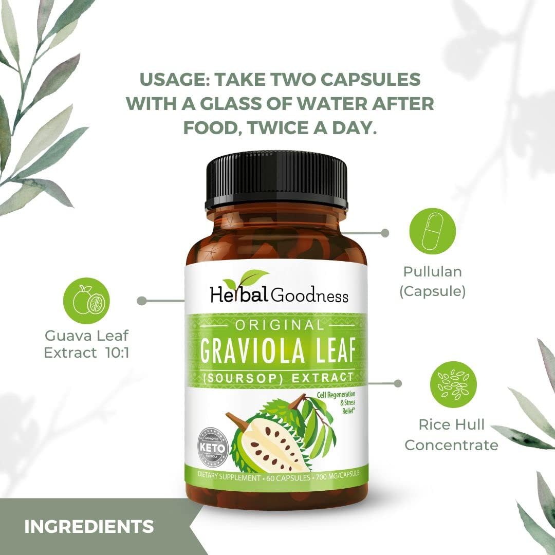 Graviola Soursop Capsules 60ct 700mg Per Serving A301869